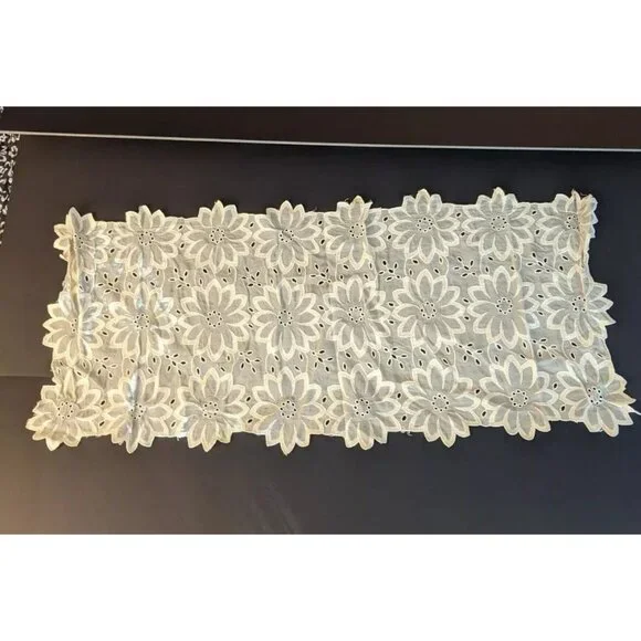 Dining | Table Runner Dresser Scarf Vtg White Sheer Eyelet Lace Embroidered Flowers 3x13 | Poshmark Dining | Table Runner Dresser Scarf Vtg White Sheer Eyelet Lace Embroidered Flowers 3x13 | Poshmark
